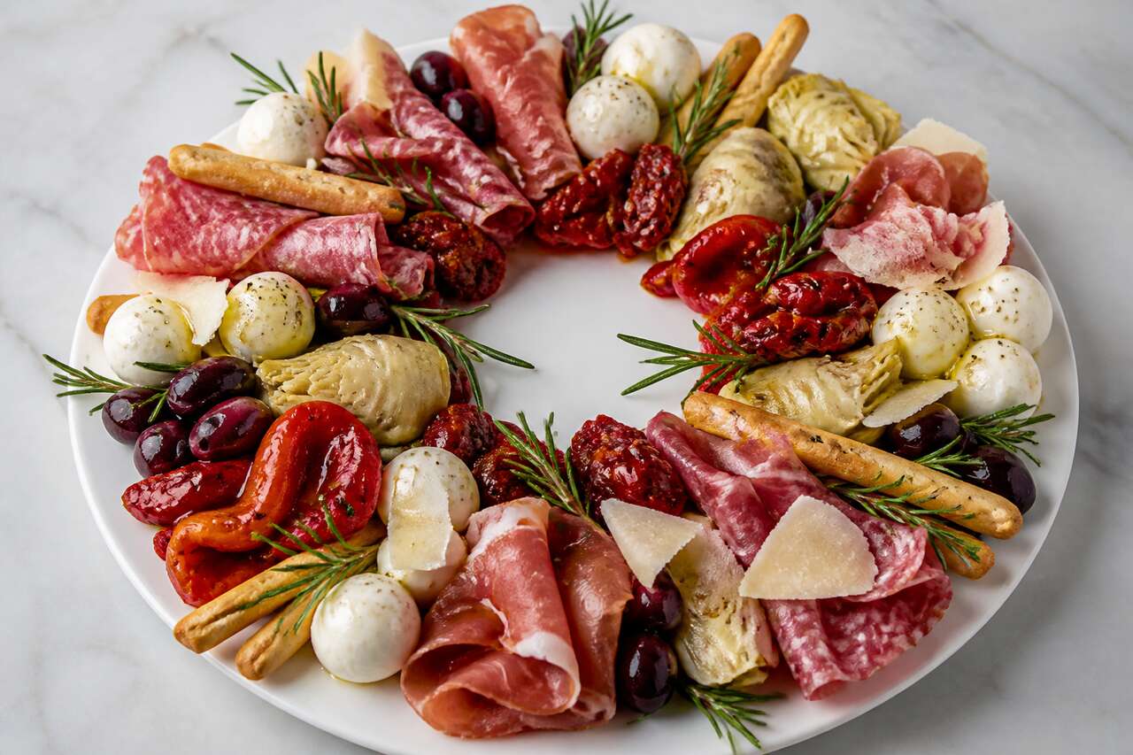 Couronne antipasti de noël : recette festive et savoureuse