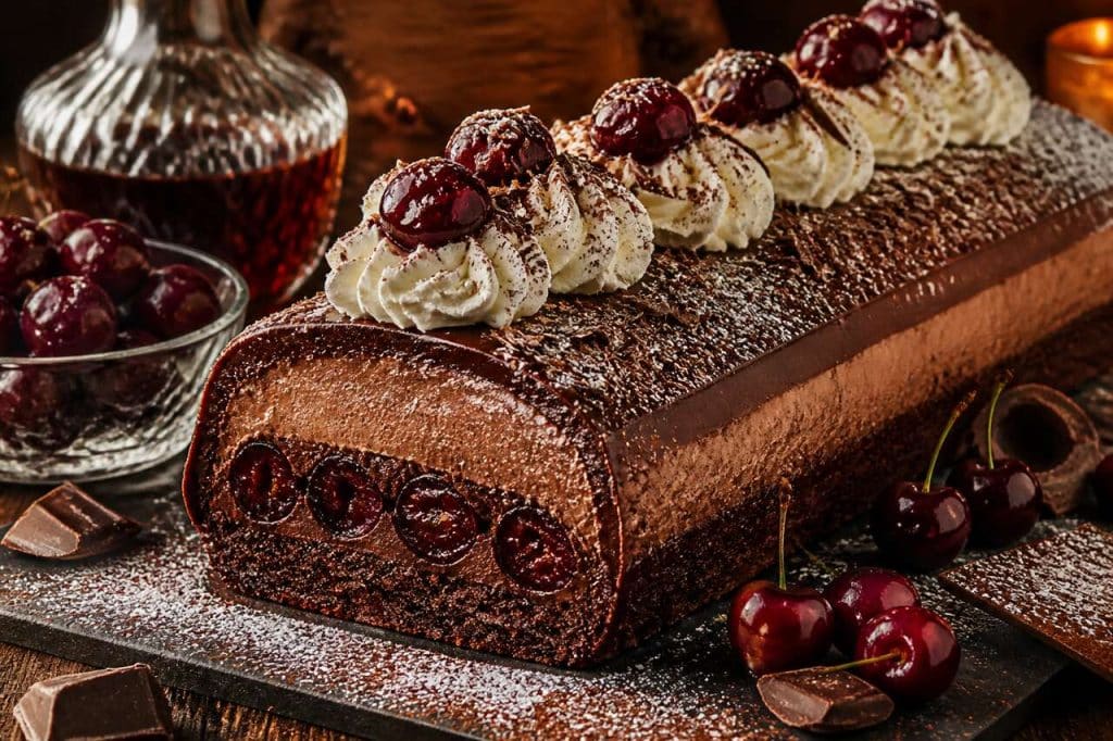 Bûche Inversée Façon Forêt-Noire : recette Gourmande