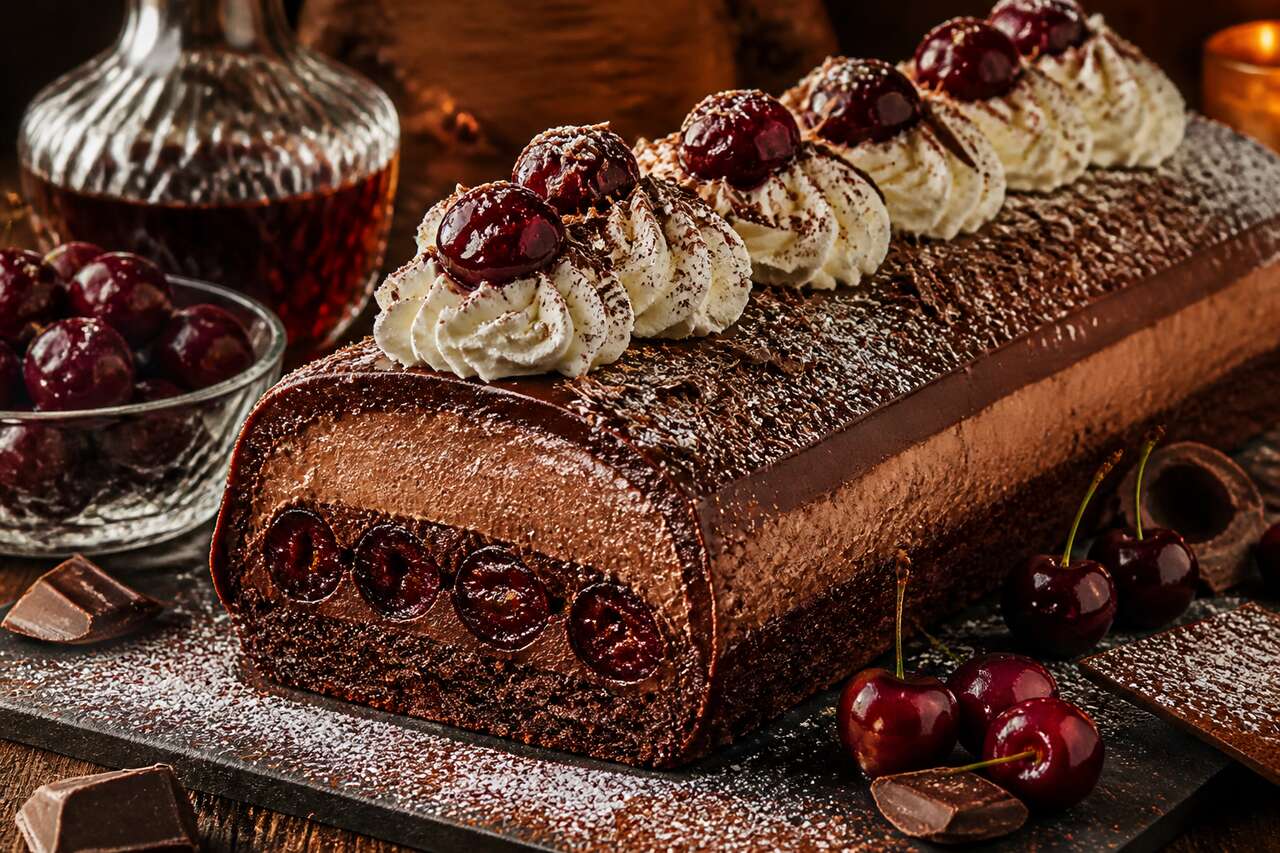 Bûche Inversée Façon Forêt-Noire : recette Gourmande