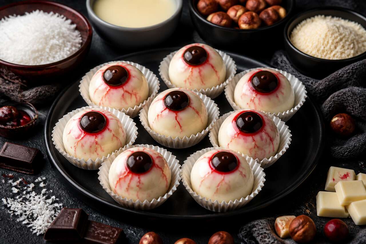 Yeux coco-noisette rafaello maison pour halloween