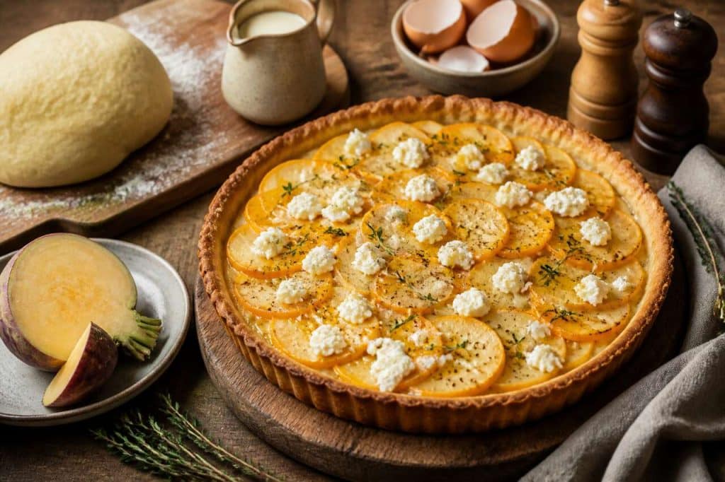 Tarte Rutabaga, chèvre et Miel : délice d'Automne