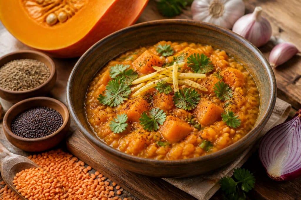 Dahl de lentilles corail et potimarron : recette savoureuse et réconfortante