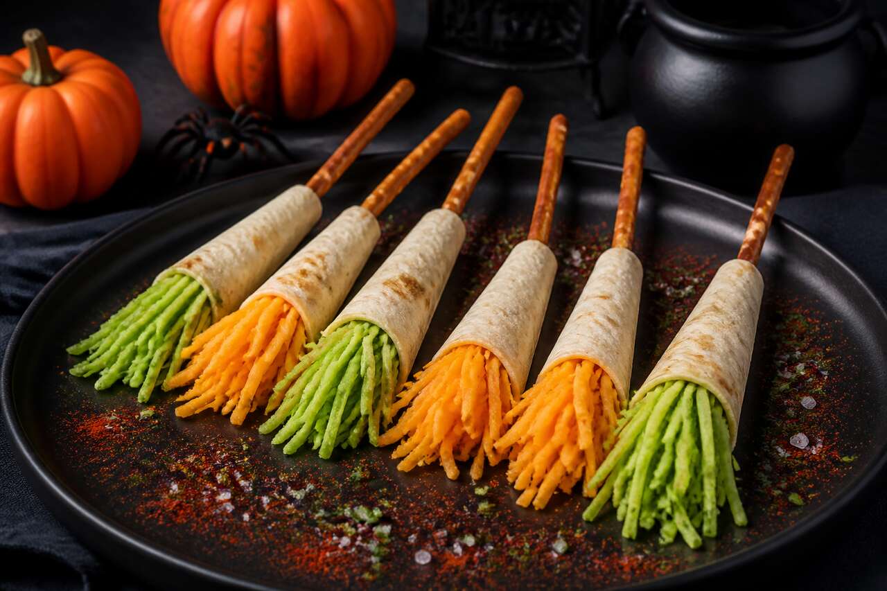 Recette de balais de sorcière au fromage : amuse-bouche Halloween facile