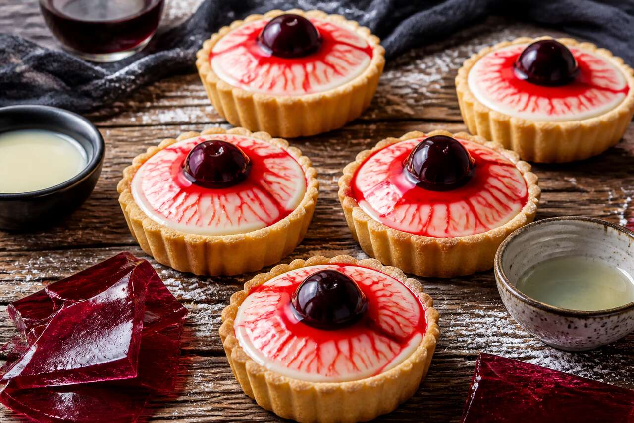 Tartelettes cerise yeux : recette effrayante pour Halloween
