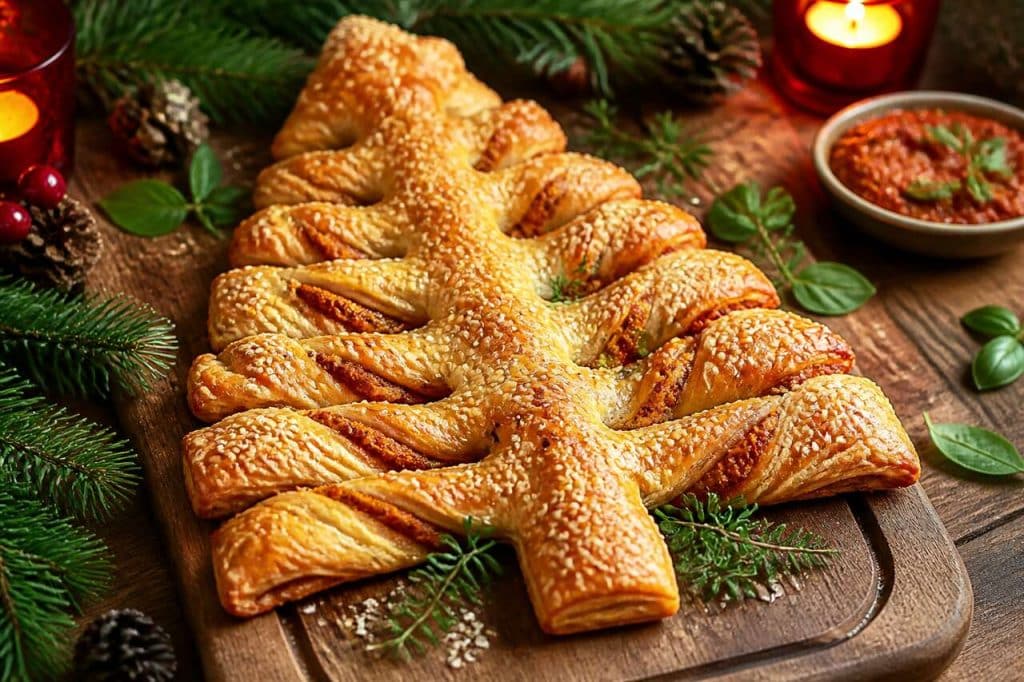Feuilletés sapin pour apéritif de Noël : recette rapide et festive